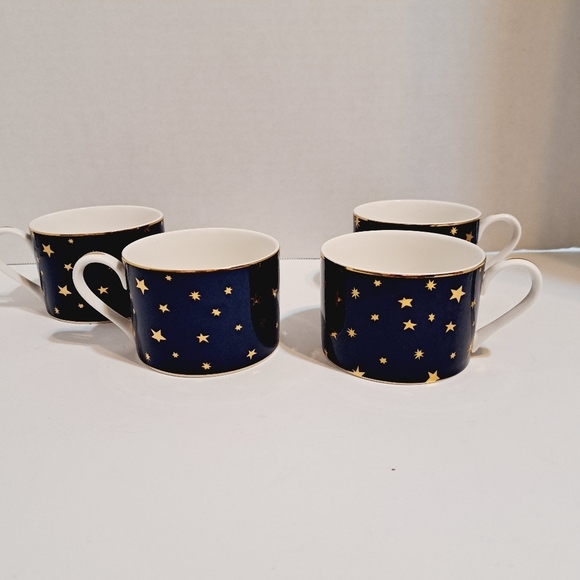 Galaxy Fine Porcelain By Sakura 14K Gold Set Of 4 Teacups - Picture 2 of 6